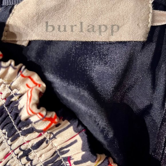 Anthropologie Navy Blue 100% Silk “Blurred Shapes Dress” by Burlapp Size 4 - Picture 7 of 8